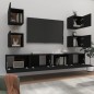 vidaXL Set Mobili Porta TV 6 pz Nero in Legno Multistrato vidaXL Set Mobili Porta TV 6 pz Nero in Legno Multistrato