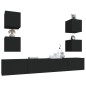 vidaXL Set Mobili Porta TV 6 pz Nero in Legno Multistrato vidaXL Set Mobili Porta TV 6 pz Nero in Legno Multistrato