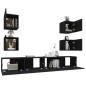 vidaXL Set Mobili Porta TV 6 pz Nero in Legno Multistrato vidaXL Set Mobili Porta TV 6 pz Nero in Legno Multistrato