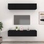 vidaXL Mobili Porta TV Neri 4 pz 80x30x30 cm in Legno Multistrato vidaXL Mobili Porta TV Neri 4 pz 80x30x30 cm in Legno Multistrato