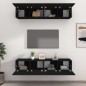 vidaXL Mobili Porta TV Neri 4 pz 80x30x30 cm in Legno Multistrato vidaXL Mobili Porta TV Neri 4 pz 80x30x30 cm in Legno Multistrato