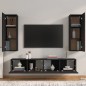vidaXL Set Mobili Porta TV 4 pz Nero in Legno Multistrato vidaXL Set Mobili Porta TV 4 pz Nero in Legno Multistrato