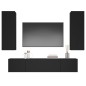 vidaXL Set Mobili Porta TV 4 pz Nero in Legno Multistrato vidaXL Set Mobili Porta TV 4 pz Nero in Legno Multistrato