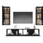 vidaXL Set Mobili Porta TV 4 pz Nero in Legno Multistrato vidaXL Set Mobili Porta TV 4 pz Nero in Legno Multistrato