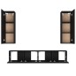 vidaXL Set Mobili Porta TV 4 pz Nero in Legno Multistrato vidaXL Set Mobili Porta TV 4 pz Nero in Legno Multistrato