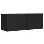 vidaXL Set Mobili Porta TV 4 pz Nero in Legno Multistrato vidaXL Set Mobili Porta TV 4 pz Nero in Legno Multistrato
