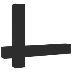 vidaXL Set di Mobili Porta TV 5 pz Nero in Legno Multistrato