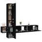 vidaXL Set di Mobili Porta TV 5 pz Nero in Legno Multistrato vidaXL Set di Mobili Porta TV 5 pz Nero in Legno Multistrato