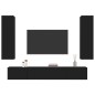 vidaXL Set Mobili Porta TV 4 pz Nero in Legno Multistrato vidaXL Set Mobili Porta TV 4 pz Nero in Legno Multistrato