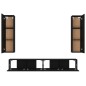 vidaXL Set Mobili Porta TV 4 pz Nero in Legno Multistrato vidaXL Set Mobili Porta TV 4 pz Nero in Legno Multistrato