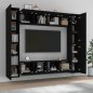 vidaXL Set Mobili Porta TV 8pz Nero in Legno Multistrato vidaXL Set Mobili Porta TV 8pz Nero in Legno Multistrato