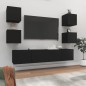 vidaXL Set Mobili Porta TV 6 pz Nero in Legno Multistrato vidaXL Set Mobili Porta TV 6 pz Nero in Legno Multistrato