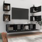 vidaXL Set Mobili Porta TV 6 pz Nero in Legno Multistrato vidaXL Set Mobili Porta TV 6 pz Nero in Legno Multistrato
