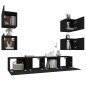 vidaXL Set Mobili Porta TV 6 pz Nero in Legno Multistrato vidaXL Set Mobili Porta TV 6 pz Nero in Legno Multistrato