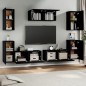 vidaXL Set di Mobili Porta TV 7 pz Nero in Legno Multistrato vidaXL Set di Mobili Porta TV 7 pz Nero in Legno Multistrato