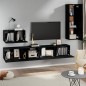 vidaXL Set Mobili Porta TV 4 pz Nero in Legno Multistrato vidaXL Set Mobili Porta TV 4 pz Nero in Legno Multistrato