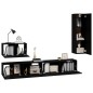 vidaXL Set Mobili Porta TV 4 pz Nero in Legno Multistrato vidaXL Set Mobili Porta TV 4 pz Nero in Legno Multistrato