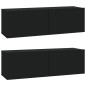 vidaXL Set Mobili Porta TV 4 pz Nero in Legno Multistrato vidaXL Set Mobili Porta TV 4 pz Nero in Legno Multistrato