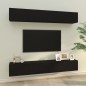 vidaXL Mobili Porta TV a Parete 4 pz Nero 100x30x30 cm vidaXL Mobili Porta TV a Parete 4 pz Nero 100x30x30 cm