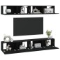 vidaXL Mobili Porta TV a Parete 4 pz Nero 100x30x30 cm vidaXL Mobili Porta TV a Parete 4 pz Nero 100x30x30 cm