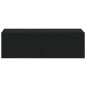 vidaXL Mobili Porta TV a Parete 4 pz Nero 100x30x30 cm vidaXL Mobili Porta TV a Parete 4 pz Nero 100x30x30 cm