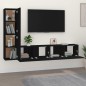 vidaXL Set Mobili Porta TV 4 pz Nero in Legno Multistrato vidaXL Set Mobili Porta TV 4 pz Nero in Legno Multistrato