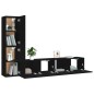 vidaXL Set Mobili Porta TV 4 pz Nero in Legno Multistrato vidaXL Set Mobili Porta TV 4 pz Nero in Legno Multistrato