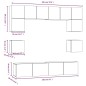 vidaXL Set Mobili Porta TV 8pz Bianco Lucido in Legno Multistrato vidaXL Set Mobili Porta TV 8pz Bianco Lucido in Legno Multistrato