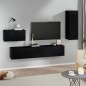 vidaXL Set Mobili Porta TV 4 pz Nero in Legno Multistrato vidaXL Set Mobili Porta TV 4 pz Nero in Legno Multistrato