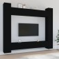 vidaXL Set Mobili Porta TV 8pz Nero in Legno Multistrato vidaXL Set Mobili Porta TV 8pz Nero in Legno Multistrato