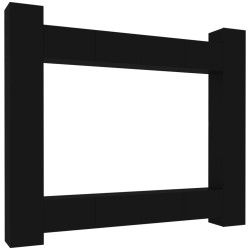 vidaXL Set Mobili Porta TV 8pz Nero in Legno Multistrato