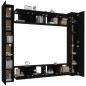 vidaXL Set Mobili Porta TV 8pz Nero in Legno Multistrato vidaXL Set Mobili Porta TV 8pz Nero in Legno Multistrato