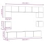 vidaXL Set Mobili Porta TV 8pz Bianco Lucido in Legno Multistrato vidaXL Set Mobili Porta TV 8pz Bianco Lucido in Legno Multistrato