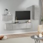 vidaXL Set di Mobili Porta TV 4 pz Grigio Cemento in Legno Multistrato vidaXL Set di Mobili Porta TV 4 pz Grigio Cemento in Legno Multistrato