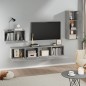 vidaXL Set di Mobili Porta TV 4 pz Grigio Cemento in Legno Multistrato vidaXL Set di Mobili Porta TV 4 pz Grigio Cemento in Legno Multistrato