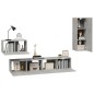 vidaXL Set di Mobili Porta TV 4 pz Grigio Cemento in Legno Multistrato vidaXL Set di Mobili Porta TV 4 pz Grigio Cemento in Legno Multistrato