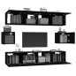 vidaXL Set Mobili Porta TV 6 pz Nero in Legno Multistrato vidaXL Set Mobili Porta TV 6 pz Nero in Legno Multistrato