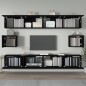 vidaXL Set Mobili Porta TV 6 pz Nero in Legno Multistrato vidaXL Set Mobili Porta TV 6 pz Nero in Legno Multistrato