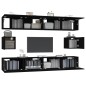 vidaXL Set Mobili Porta TV 6 pz Nero in Legno Multistrato vidaXL Set Mobili Porta TV 6 pz Nero in Legno Multistrato