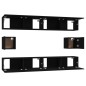 vidaXL Set Mobili Porta TV 6 pz Nero in Legno Multistrato vidaXL Set Mobili Porta TV 6 pz Nero in Legno Multistrato