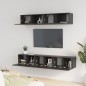 vidaXL Set di Mobili Porta TV 5 pz Nero in Legno Multistrato vidaXL Set di Mobili Porta TV 5 pz Nero in Legno Multistrato