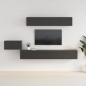 vidaXL Set di Mobili Porta TV 5 pz Nero in Legno Multistrato vidaXL Set di Mobili Porta TV 5 pz Nero in Legno Multistrato