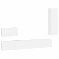 vidaXL Set di Mobili Porta TV 4 pz Bianco in Legno Multistrato
