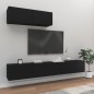 vidaXL Set Mobili Porta TV 3 pz Nero in Legno Multistrato vidaXL Set Mobili Porta TV 3 pz Nero in Legno Multistrato
