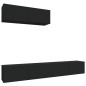 vidaXL Set Mobili Porta TV 3 pz Nero in Legno Multistrato vidaXL Set Mobili Porta TV 3 pz Nero in Legno Multistrato