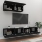 vidaXL Set Mobili Porta TV 3 pz Nero in Legno Multistrato vidaXL Set Mobili Porta TV 3 pz Nero in Legno Multistrato