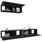 vidaXL Set Mobili Porta TV 3 pz Nero in Legno Multistrato vidaXL Set Mobili Porta TV 3 pz Nero in Legno Multistrato