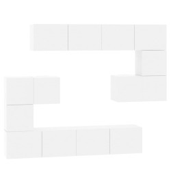 vidaXL Mobile Porta TV a Parete Bianco Lucido in Legno Multistrato