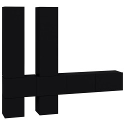 vidaXL Mobile Porta TV a Parete Nero in Legno Multistrato