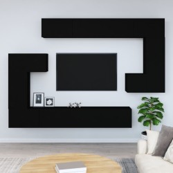 vidaXL Mobile Porta TV a Parete Nero in Legno Multistrato